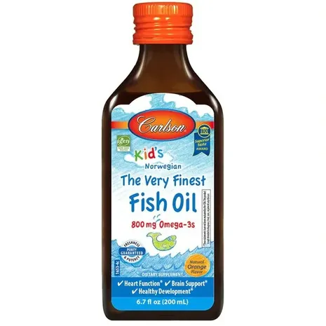 CarlsonLabs Kid's The Very Finest Fish Oil, 800mg Natural Orange - 200 ml.