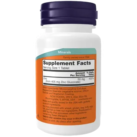 Now Foods Zinc 50 MG- 250 Tabs