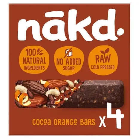 Nakd Cocoa Orange Bars 140G - 4 Pack