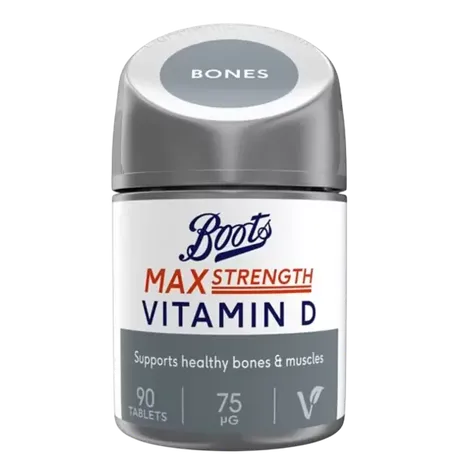 Boots Max Strength Vitamin D 75 µg Food Supplement 90 Tablets