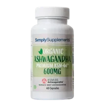 Simplysupplements Organic KSM-66® Ashwagandha 600mg 60 Capsules