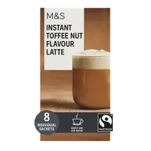 M&S 8 Instant Toffee Nut Flavour Latte Sachets 8 per pack