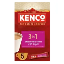 Kenco 3 in 1 Smooth White Instant Coffee with Sugar Sachets 5 x 20g