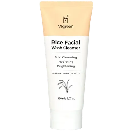 VEGREEN Rice Face Wash Mild Foaming Facial Cleanser 150ML