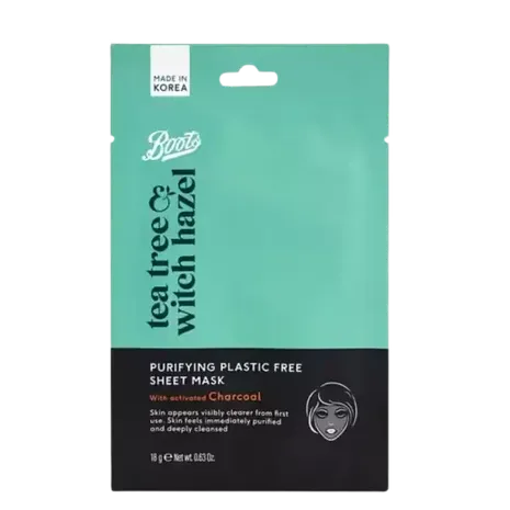 Boots Tea Tree & Witch Hazel Purifying Plastic Free Sheet Mask 18g