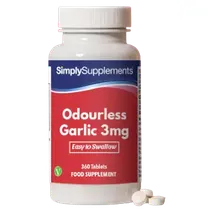 Simplysupplements Odourless Garlic Tablets 3mg 360 Tablets