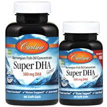 CarlsonLabs Super DHA Gems, 500mg - 60 + 20 softgels