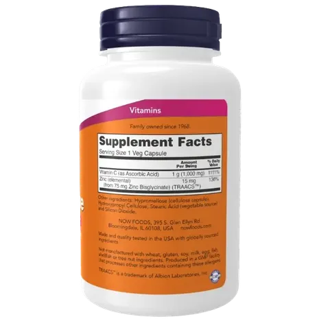 Now Foods C-1000 Zinc Immune - C-1000 Zinc Immune - 90 vcaps