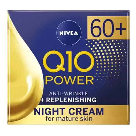 NIVEA Q10 Power 60+ Anti-Wrinkle Night Cream Moisturiser 50ml