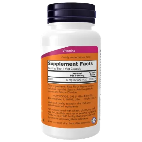 Now Foods Biotin 5000mcg - 120 Vcaps