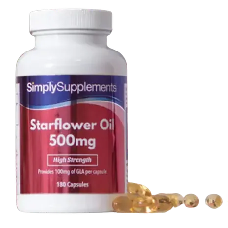 Simplysupplements Starflower Oil Capsules 500mg 360 Capsules (180+180)