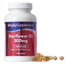 Simplysupplements Starflower Oil Capsules 500mg 360 Capsules (180+180)
