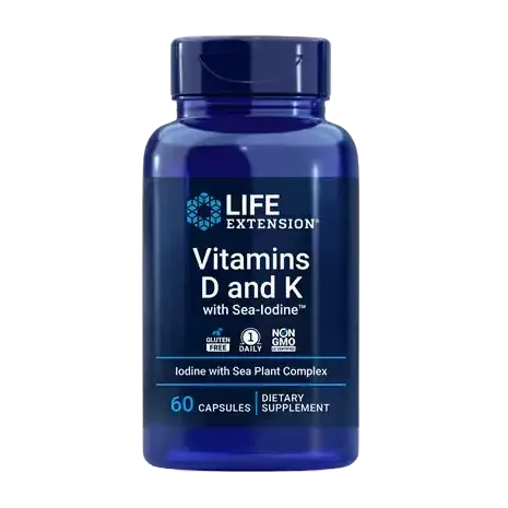 Life Extension Vitamins D and K with Sea-Iodine - 60 caps
