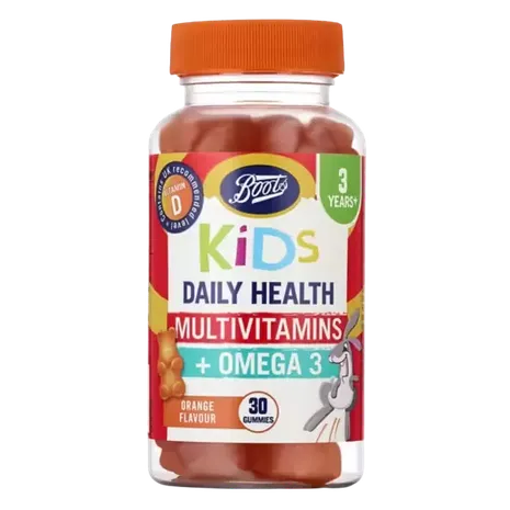 Boots Kids Daily Health Multivitamins + Omega 3 - 30 Orange Flavour Gummies