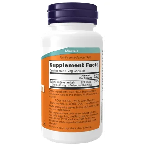 Now Foods Selenium - 200mcg - 90 vcaps