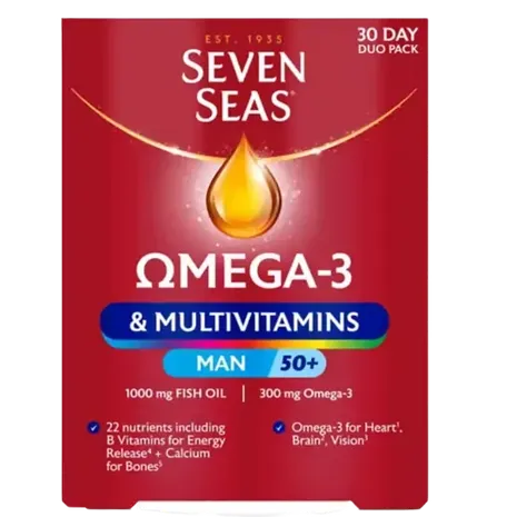Seven Seas Omega 3 & Multivitamins Man 50+, 30 Day Duo Pack