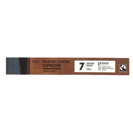 M&S Hazelnut Flavour Espresso Coffee Pods 10 per pack