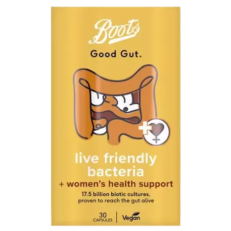 Boots Good Gut Live Friendly Bacteria + Women's Health Support 30 Capsules
