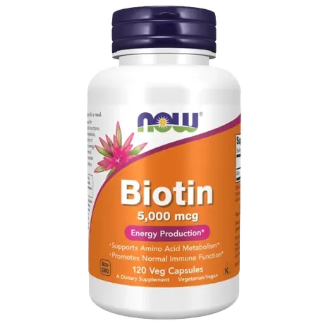 Now Foods Biotin 5000mcg - 120 Vcaps