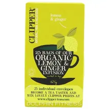 Clipper organic lemon & ginger infusion 25 envelopes