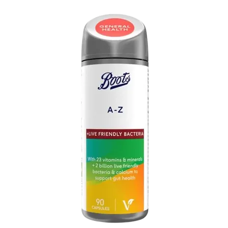 Boots A-Z Multivitamin + Live Friendly Bacteria 90 Capsules - 3 months supply