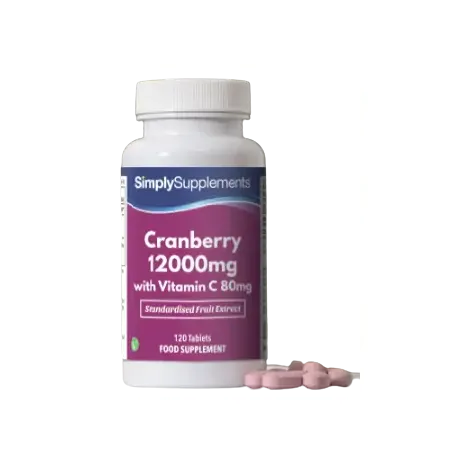 Simplysupplements Cranberry Tablets 12,000mg with Vitamin C 80mg 120 Tablets