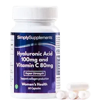 Simplysupplements Hyaluronic Acid 100mg with Vitamin C 80mg 60 Capsules