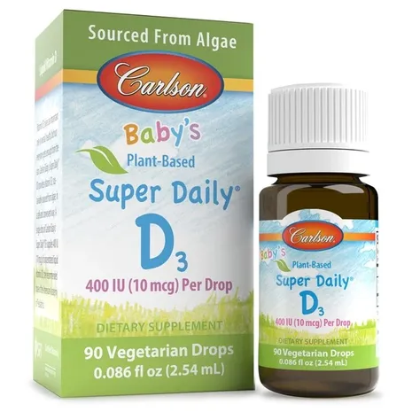 CarlsonLabs Baby's Plant-Based Super Daily D3, 400 IU - 2.54 ml.