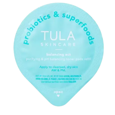TULA Skin Care Balancing Act Purifying & pH Balancing Biodegradable Toner Pads Refill 60pads