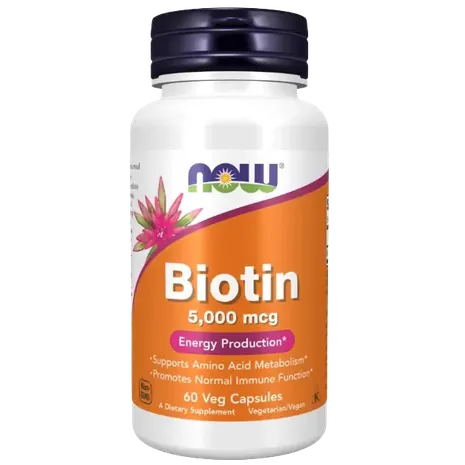 Now Foods Biotin 5000mcg - 60 vcaps