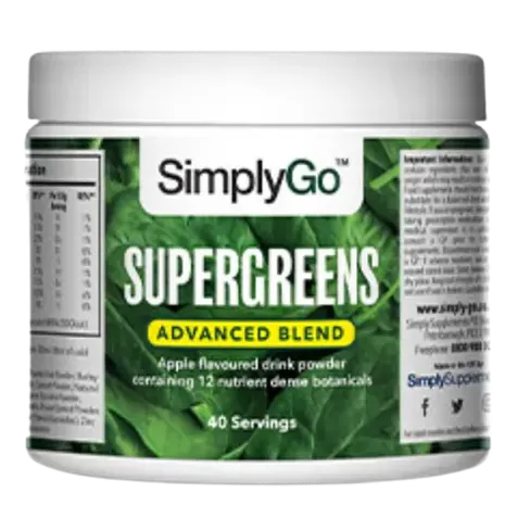 SimplyGo Super Greens Powder 40 Servings Apple Flavour