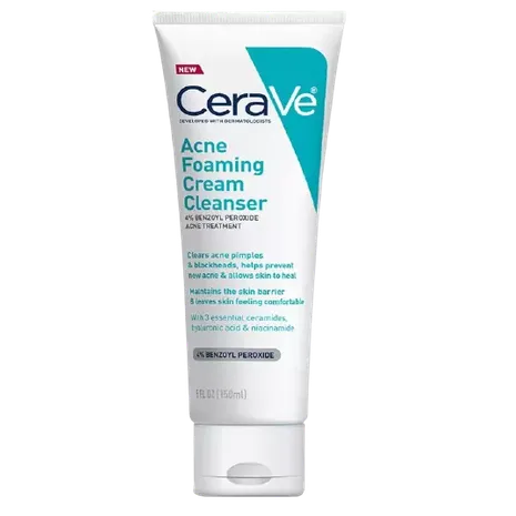 CeraVe   Acne Foaming Cream Cleanser with Benzoyl Peroxide in India. Cerave face wash price is 1850 Rs