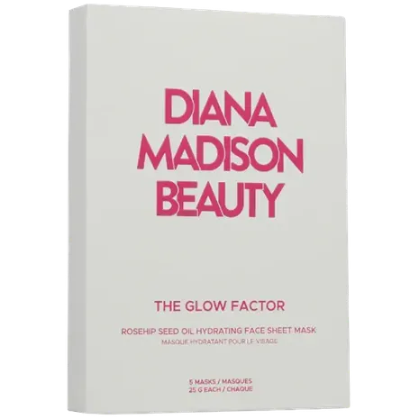 DIANA MADISON BEAUTY The Glow Factor Rosehip Seed Oil Hydrating Face Sheet Mask - 5 Pack