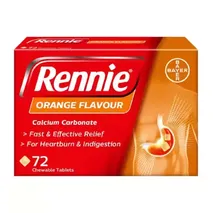 Rennie Orange Flavour - 72 Chewable Antacid Tablets