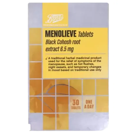 Boots Menolieve Black Cohosh root extract 6.5mg - 30 Tablets