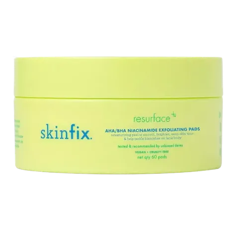 Skinfix Resurface+ AHA/BHA Niacinamide Exfoliating Pads for Face and Targeted Body 60pads