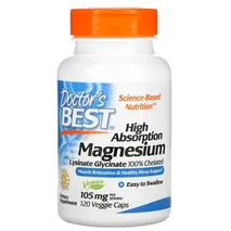Doctor's Best High Absorption Magnesium, 105mg - 120 vcaps