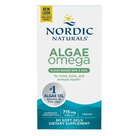 Nordic Naturals Algae Omega - 715mg Omega 3 - 60 softgels