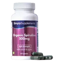 Simplysupplements Organic Spirulina Capsules 500mg 60 Capsules