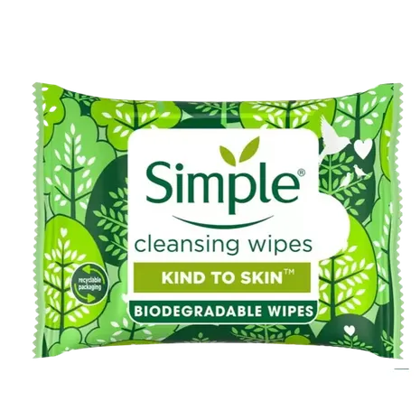 Simple Kind to Skin Biodegradable Cleansing Wipes 50 PC