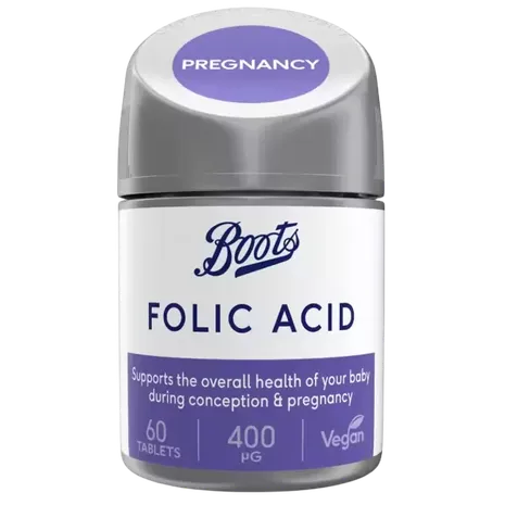 Boots Folic Acid 400ug 60 Tablets (2 month supply)