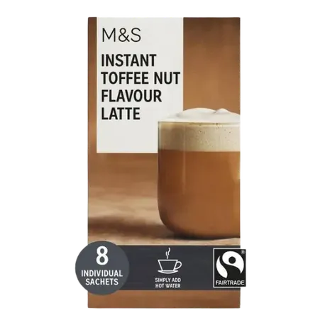 M&S 8 Instant Toffee Nut Flavour Latte Sachets 8 per pack