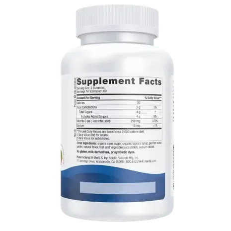 Nordic Naturals Vitamin C Gummies, 250mg Tangerine - 120 gummies