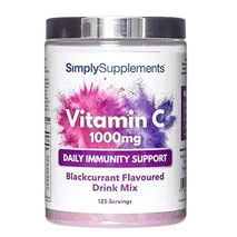 Simplysupplements Vitamin C 1000mg Powder – Blackcurrant Flavour 125 Servings