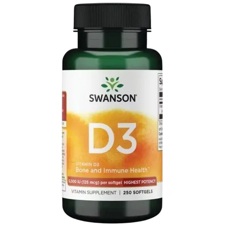 Swanson Vitamin D-3, 5000 IU - 250 softgels