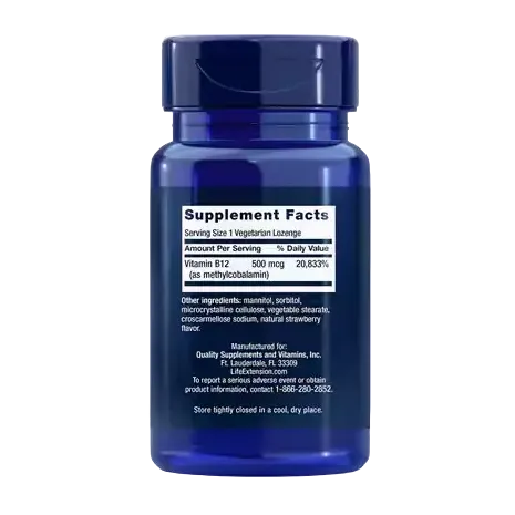 Life Extension Vitamin B12 Methylcobalamin, 500mcg - 100 vegetarian lozenges