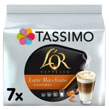 Tassimo L'OR Caramel Latte Macchiato Coffee Pods 7 per pack