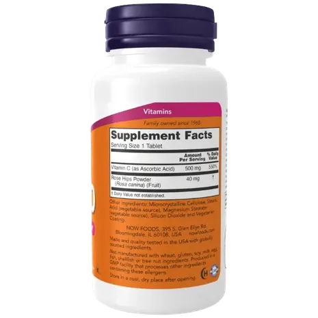 Now Foods Vitamin C-500 with Rose Hips - 100 tablets