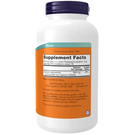 Now Foods Calcium Citrate Pure Powder - 227 grams