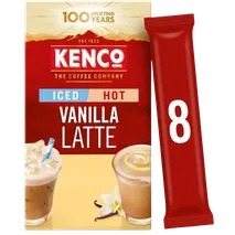 Kenco Vanilla Iced Hot Latte Instant Coffee 8 Sachets 8 per pack